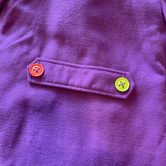 🆕 LITTLE MISS MATCHED Purple Multicolor Button Pea Coat ~ 4 - Picture 7 of 10